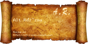 Alt Rózsa névjegykártya