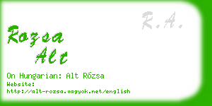 rozsa alt business card